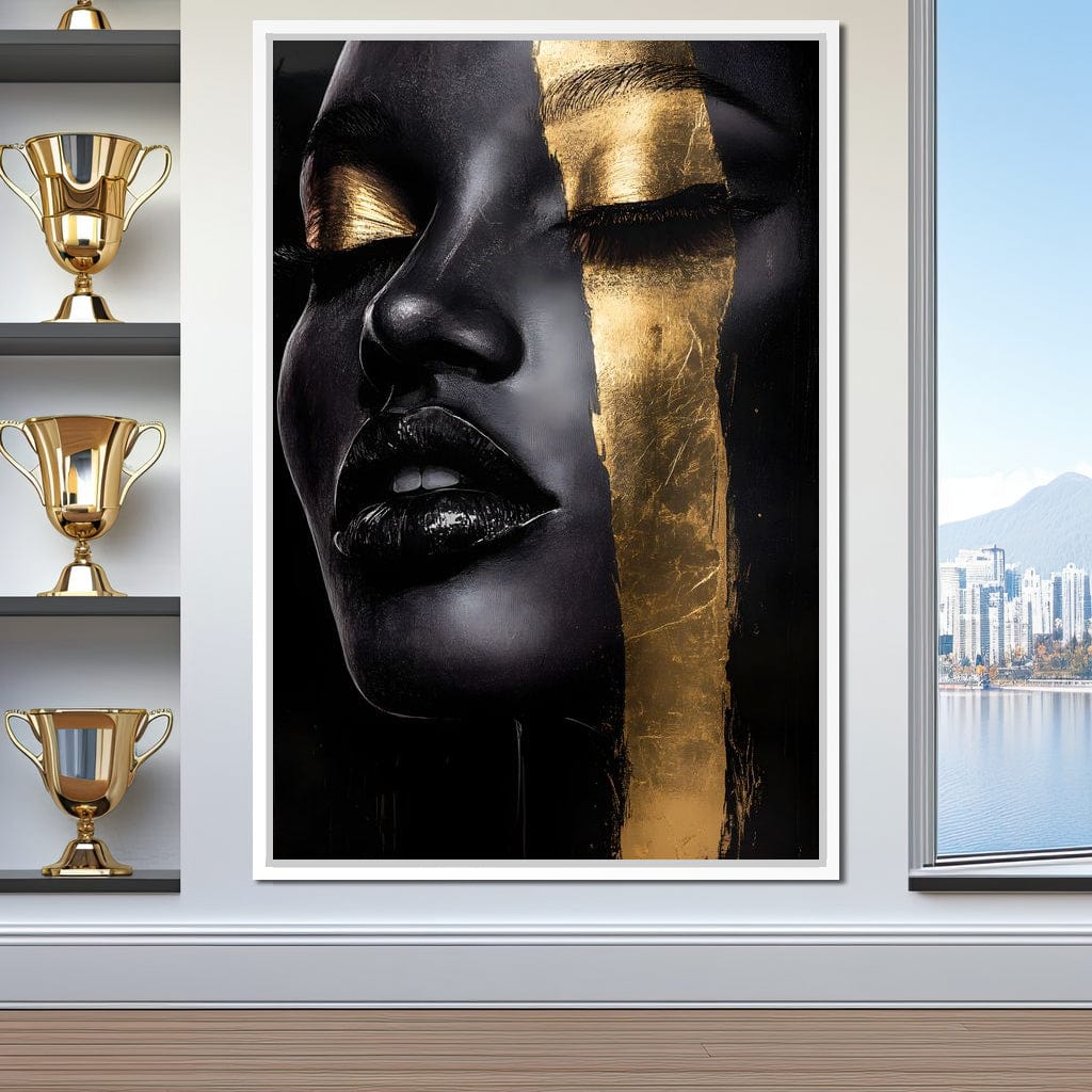 Golden Elegance Unveiled Canvas Wall Art