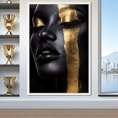 Golden Elegance Unveiled Canvas Wall Art