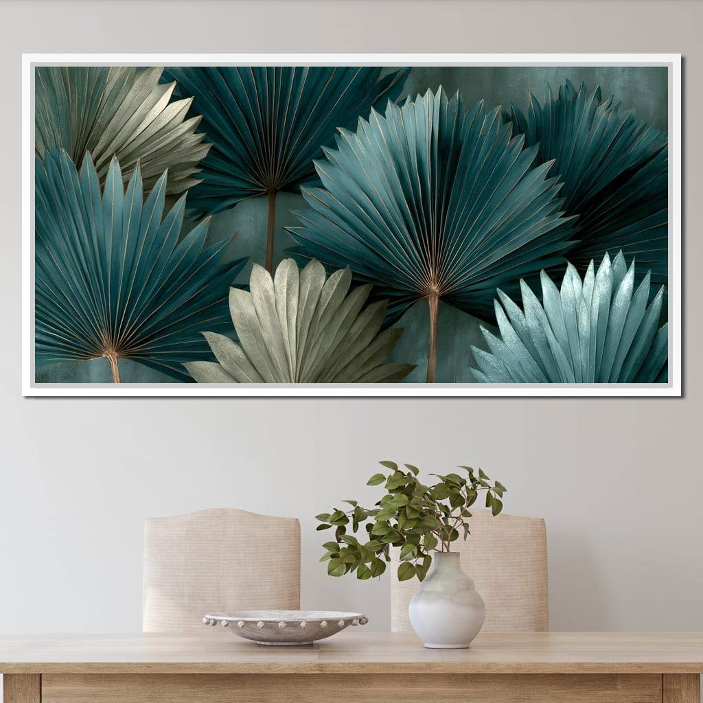 Verdant Palms Held By Time Canvas Wall Art
