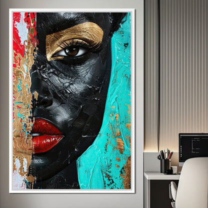 Golden Gaze of Mystery Canvas Wall Art