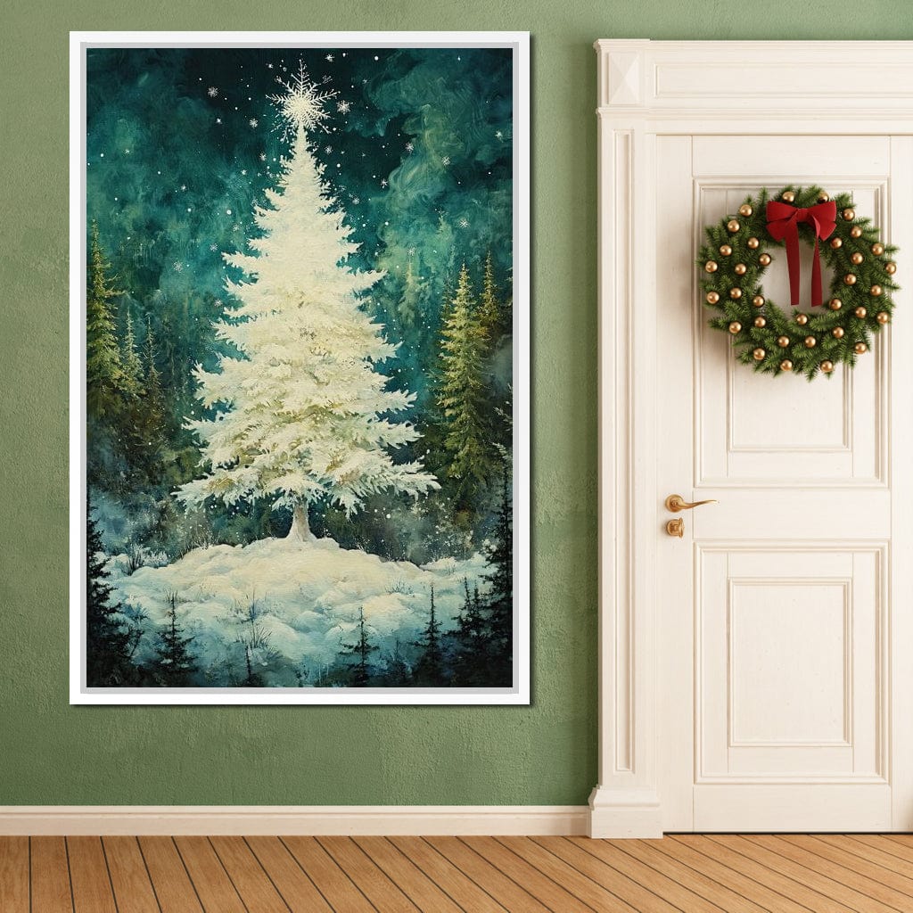 Enchanted Christmas Tree Radiance Canvas Wall Art