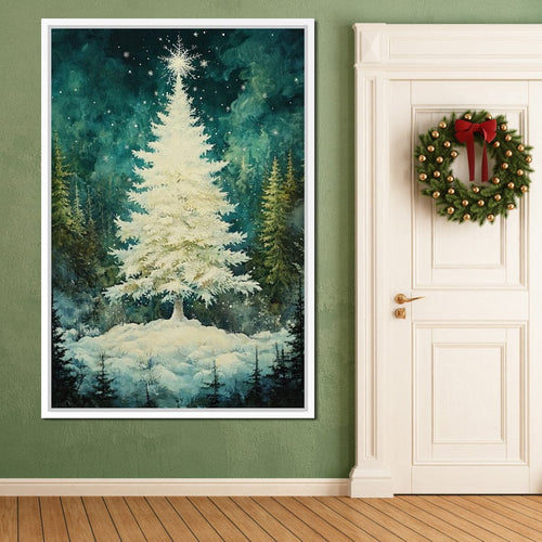 Enchanted Christmas Tree Radiance Canvas Wall Art