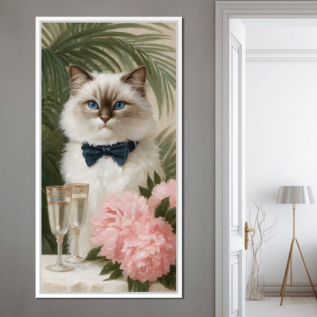 Regal Feline Soiree Symphony Canvas Wall Art