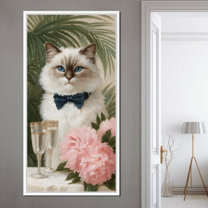 Regal Feline Soiree Symphony Canvas Wall Art