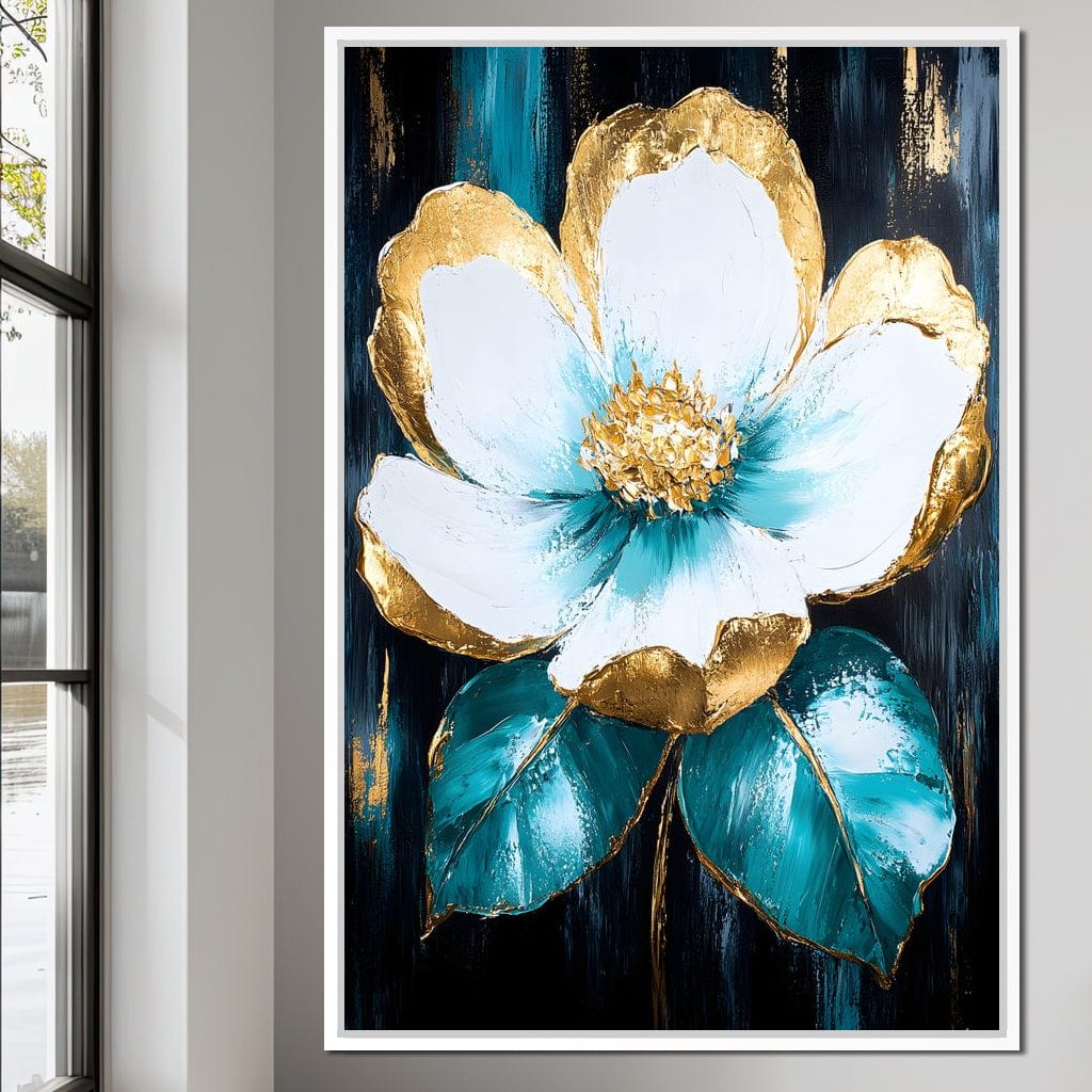 Golden Bloom Elegance Canvas Wall Art