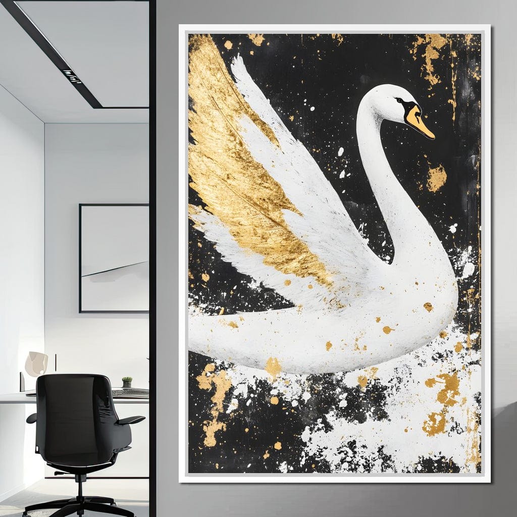 Elegant Graceful Swan Radiance Canvas Wall Art