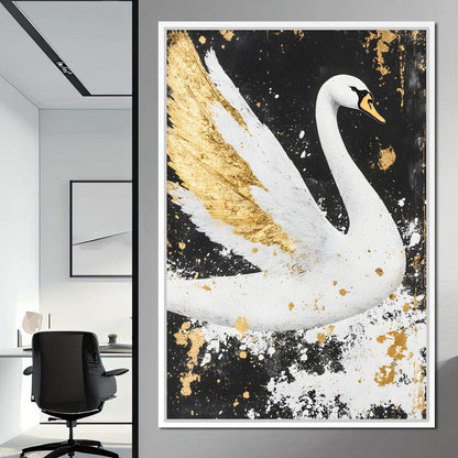 Elegant Graceful Swan Radiance Canvas Wall Art