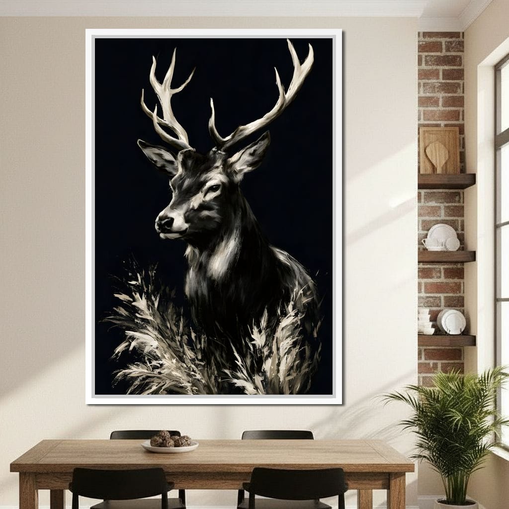 Silent Guardian of the Winter Grass Canvas Wall Art