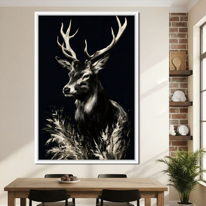 Silent Guardian of the Winter Grass Canvas Wall Art