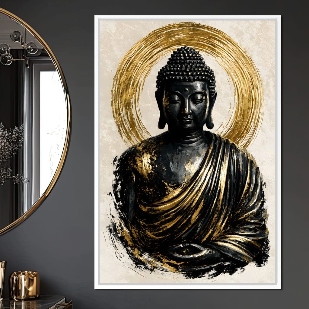 Silent Radiance of the Gilded Soul Canvas Wall Art
