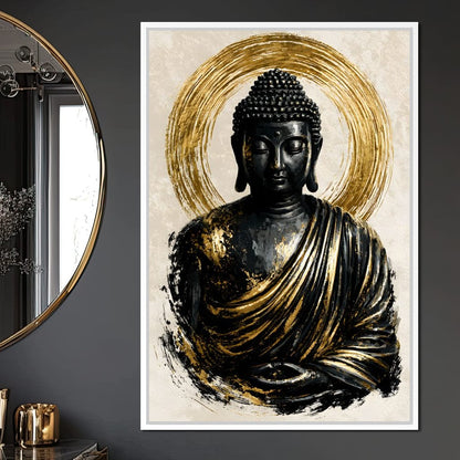 Silent Radiance of the Gilded Soul Canvas Wall Art