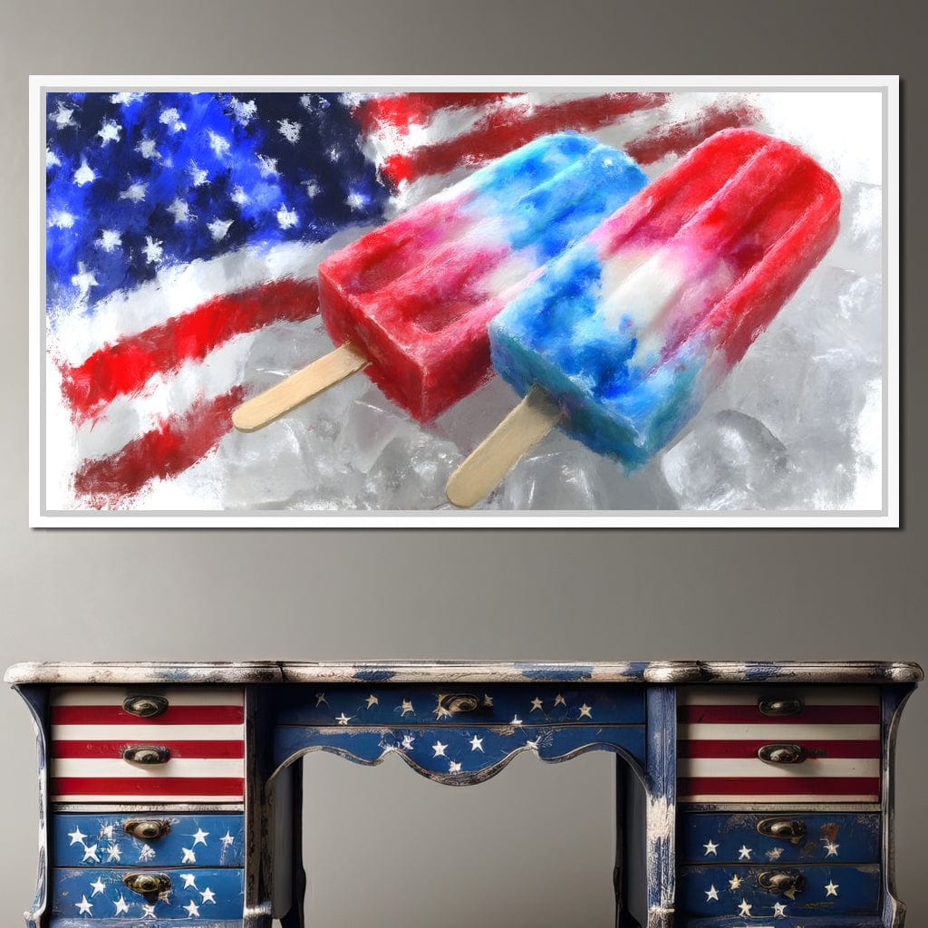 Patriotic Popsicle Delight Canvas Wall Art