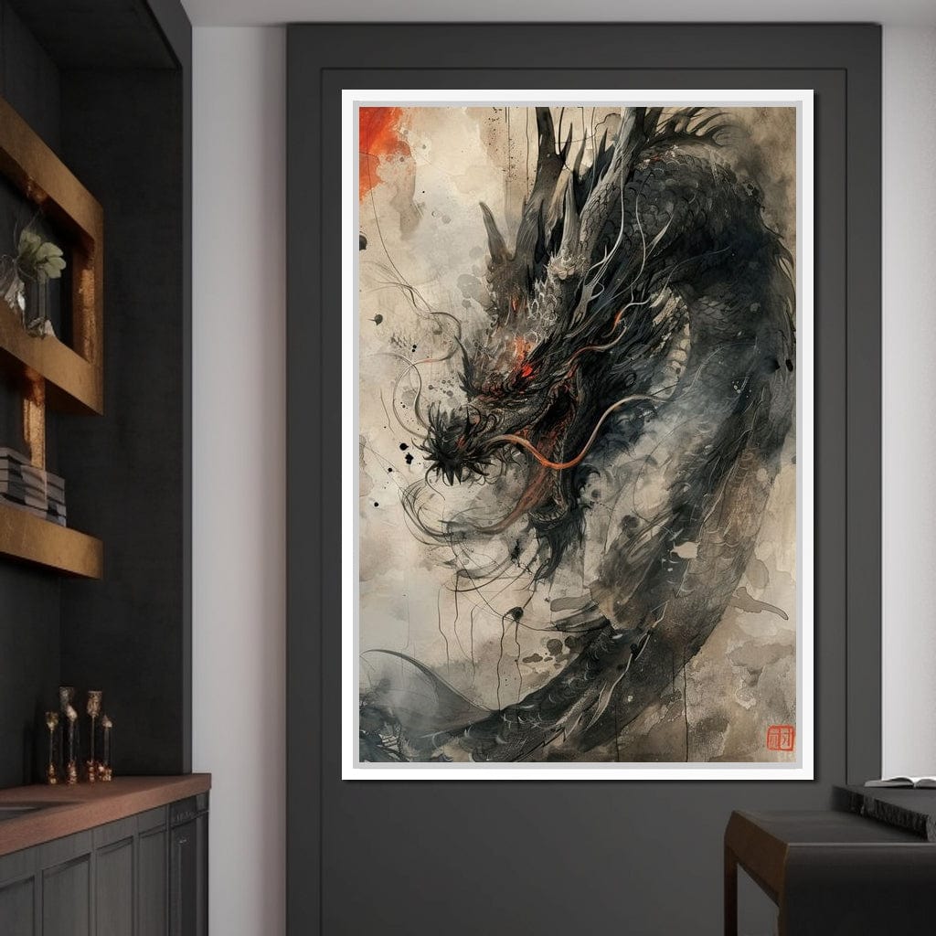 Ethereal Dragon's Maelstrom Canvas Wall Art