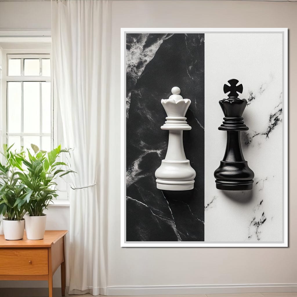 Duality of Kings Chess Contrast Canvas Wall Art