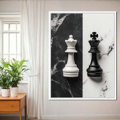 Duality of Kings Chess Contrast Canvas Wall Art