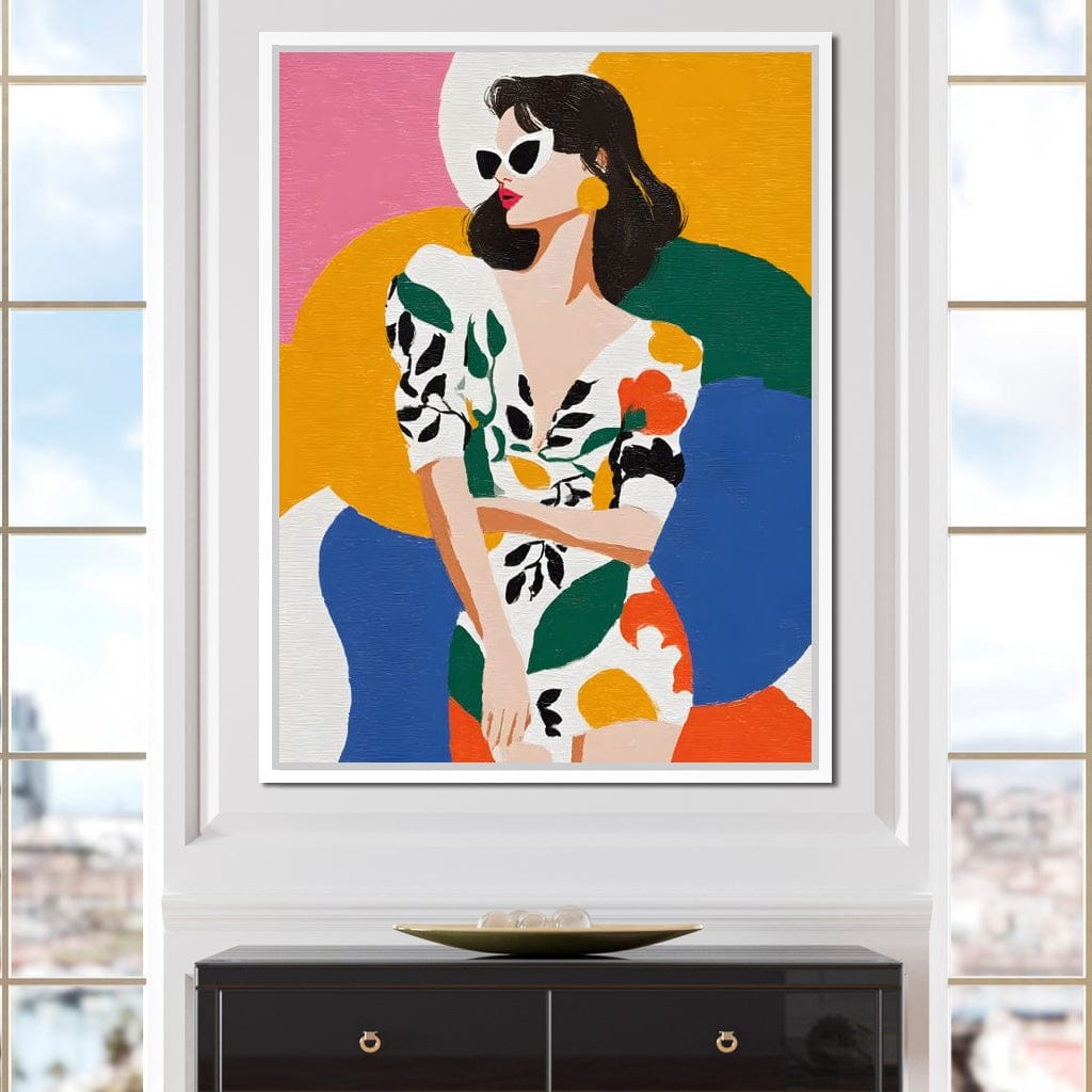 Retro Chic Diva Color Pop Portrait Canvas Wall Art