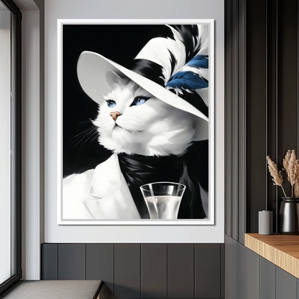 Sophisticated Feline Reverie Canvas Wall Art