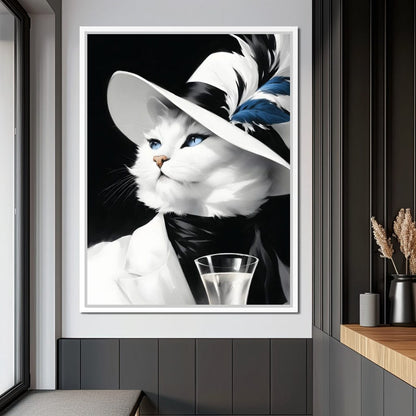 Sophisticated Feline Reverie Canvas Wall Art