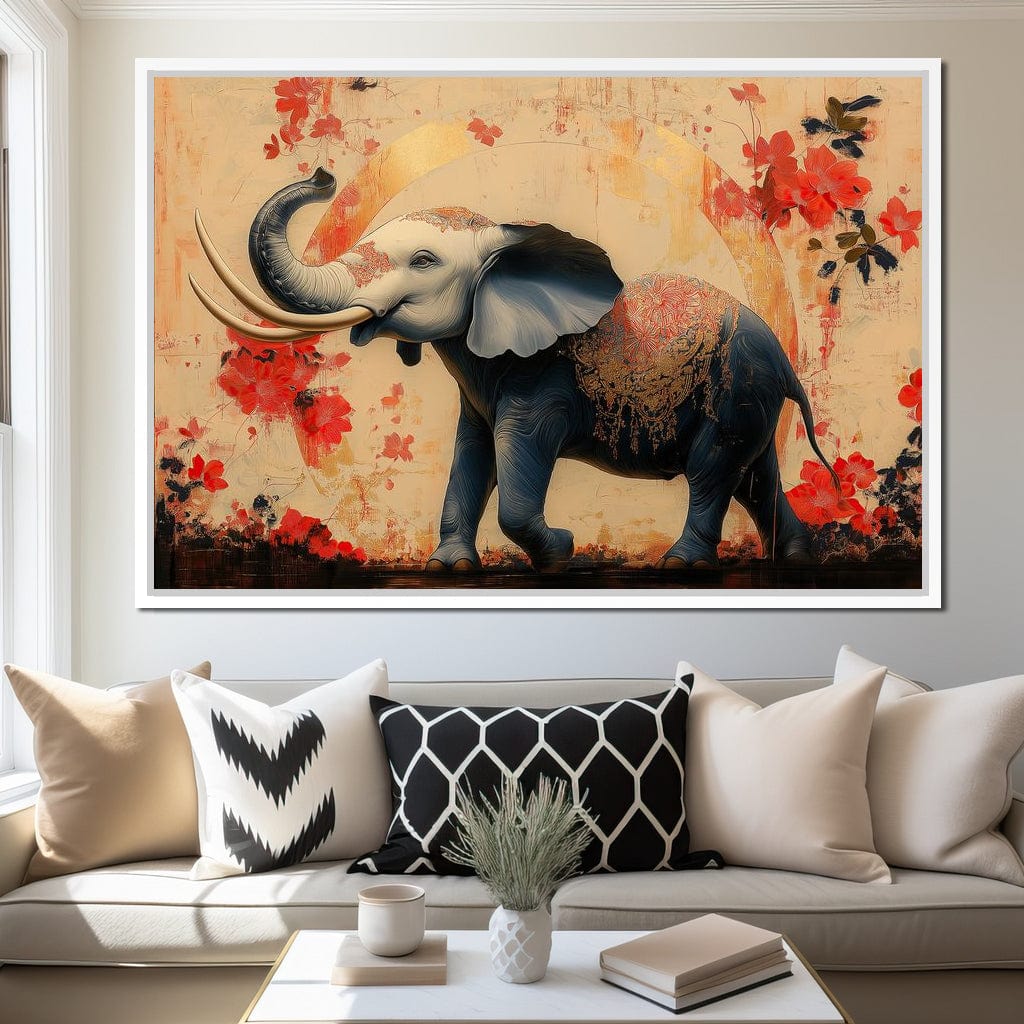 Elephant Radiant Elegance Canvas Wall Art