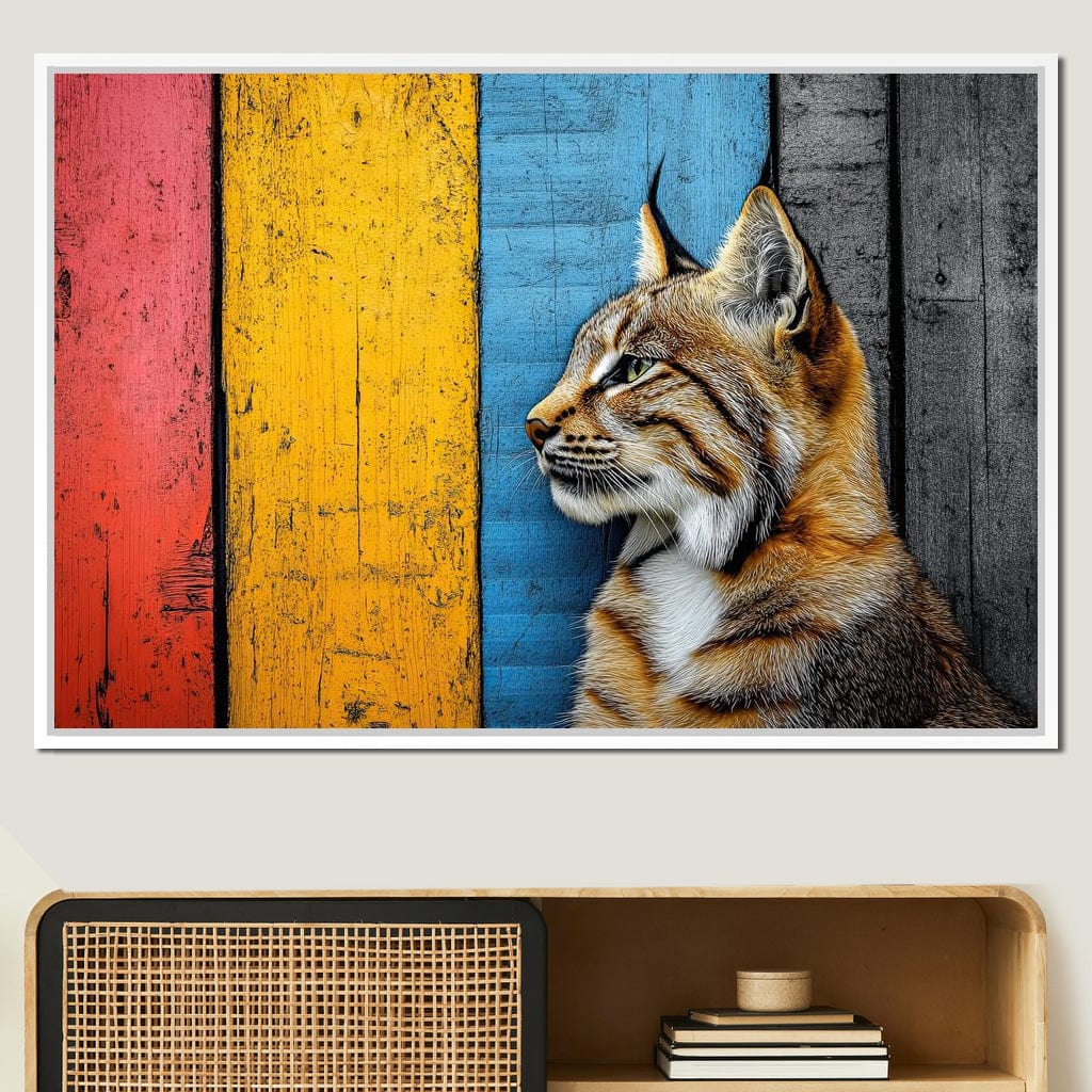 Wild Elegance Against Color Stripes Canvas Wall Art