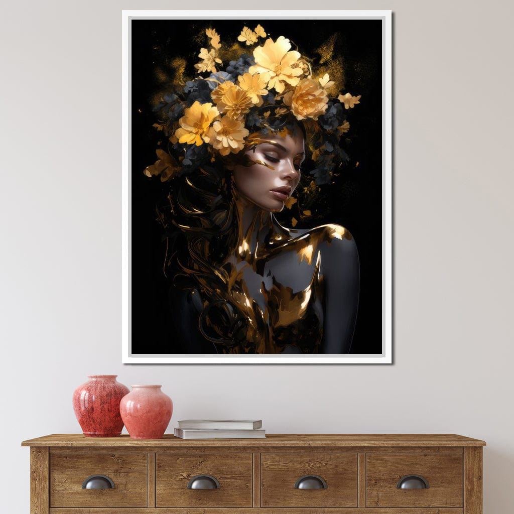 Floral Elegance Crown Canvas Wall Art