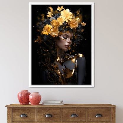 Floral Elegance Crown Canvas Wall Art