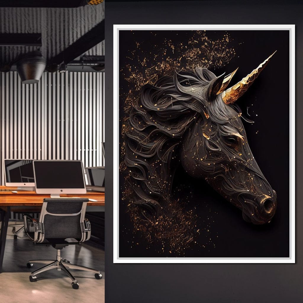 Black Unicorn Canvas Wall Art