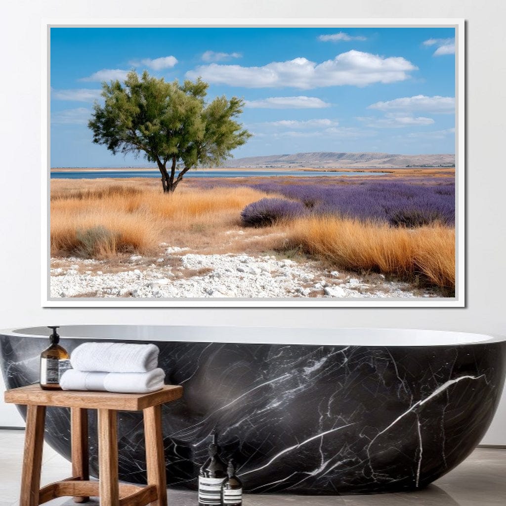 Solitary Tree Salt Marsh Sky Canvas Wall Art