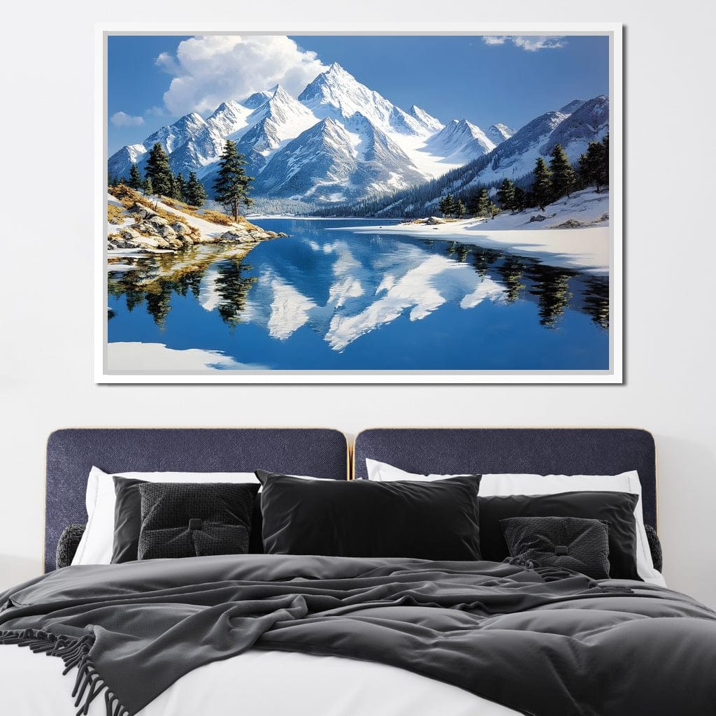 Mountain Reflections Tranquil Canvas Wall Art