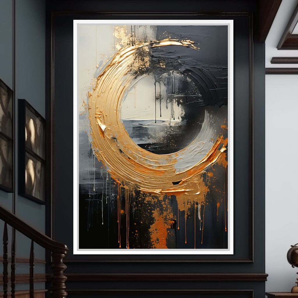 Abyssal Gold Embrace Canvas Wall Art