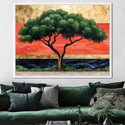 Majestic Dawn Tree Harmony Canvas Wall Art