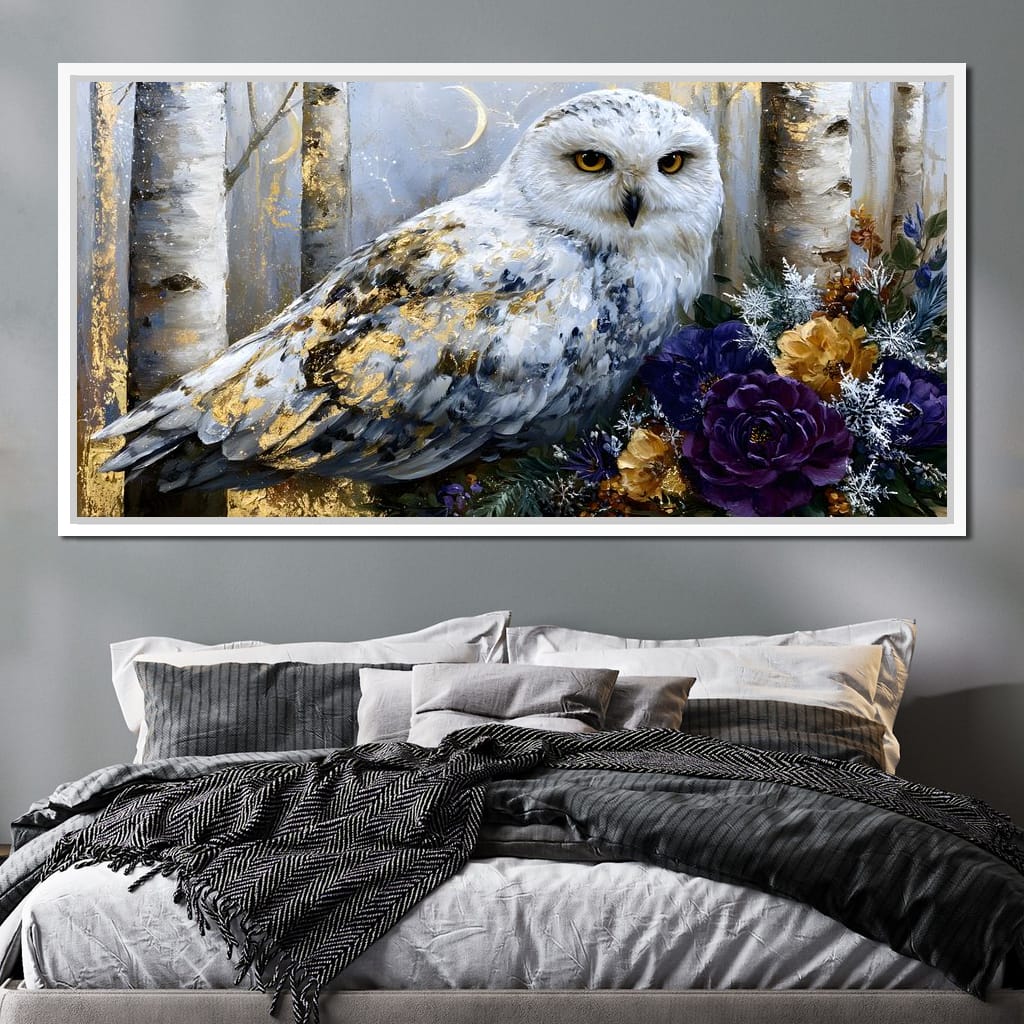 Silent Watcher Among Golden Birch Canvas Wall Art