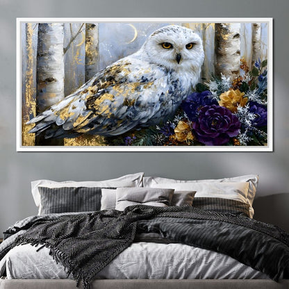 Silent Watcher Among Golden Birch Canvas Wall Art
