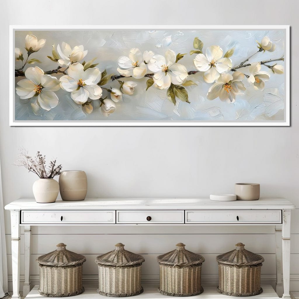 Blossoming Alabaster Flowers Canvas Wall Art