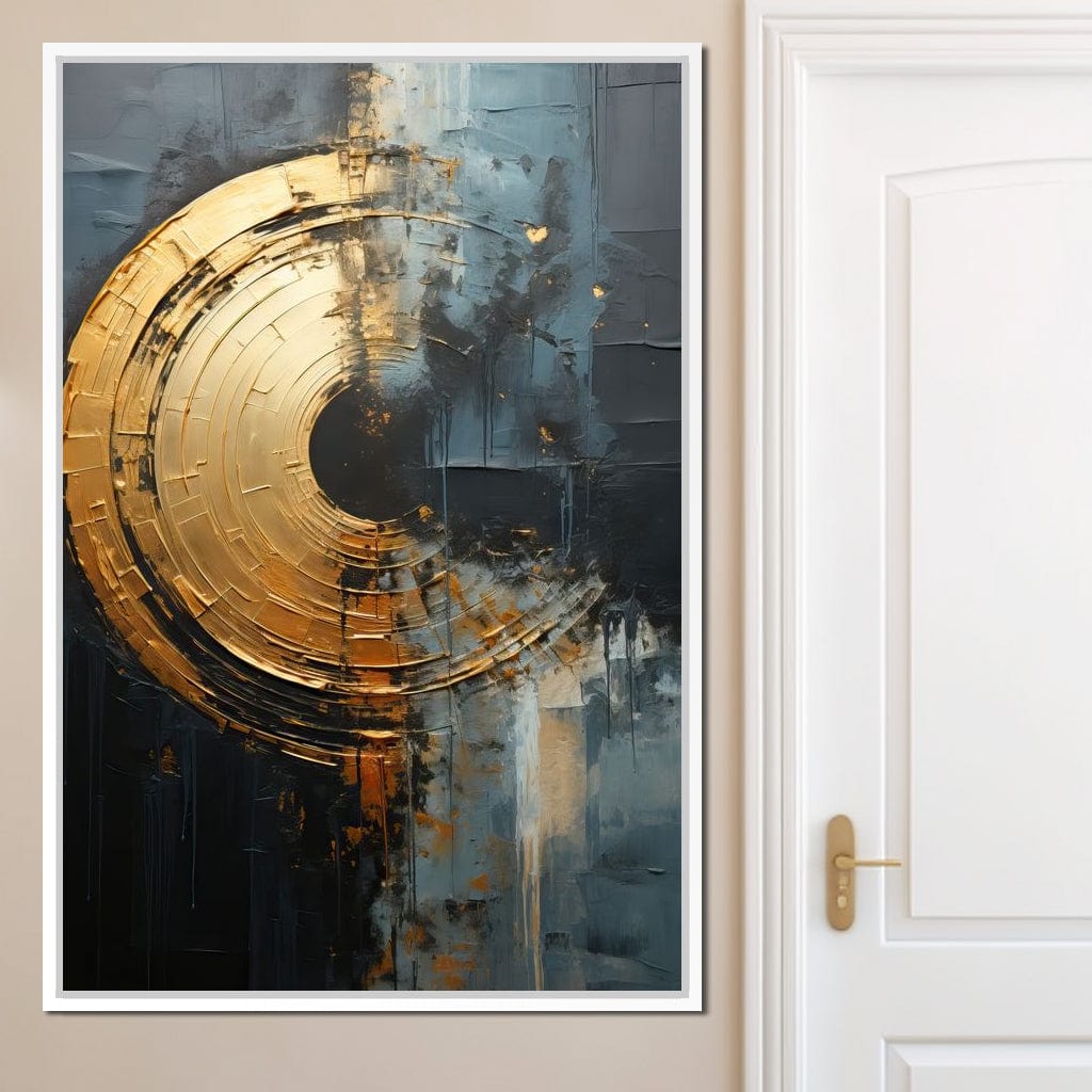 Abyssal Echoes in Gold Canvas Wall Art