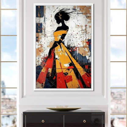 Women in Yellow Dress Canvas Wall Art