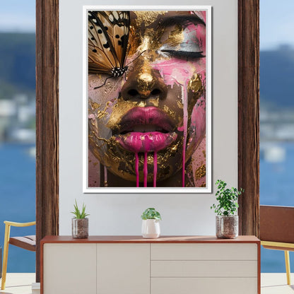 Golden Monarch Radiance Canvas Wall Art