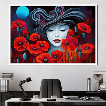 The Poppy Queen’s Dream Canvas Wall Art