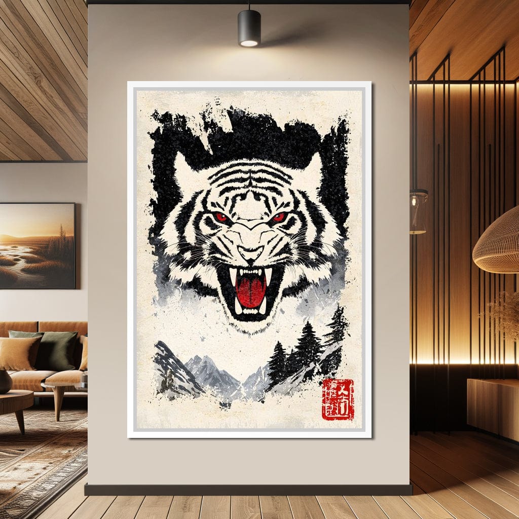 Fierce Jungle Monarch Tiger Roar Canvas Wall Art