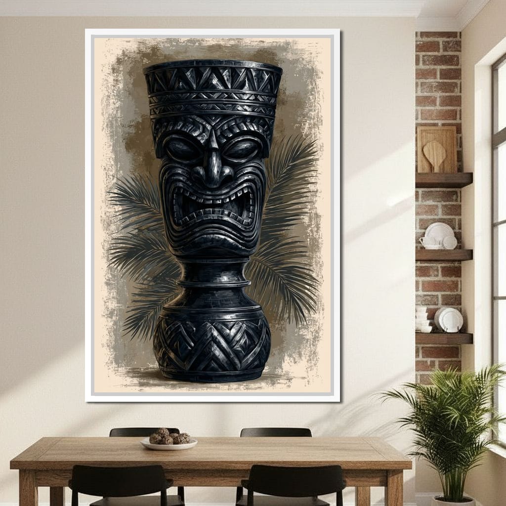 Ancient Totem Of The Island Spirit Canvas Wall Art