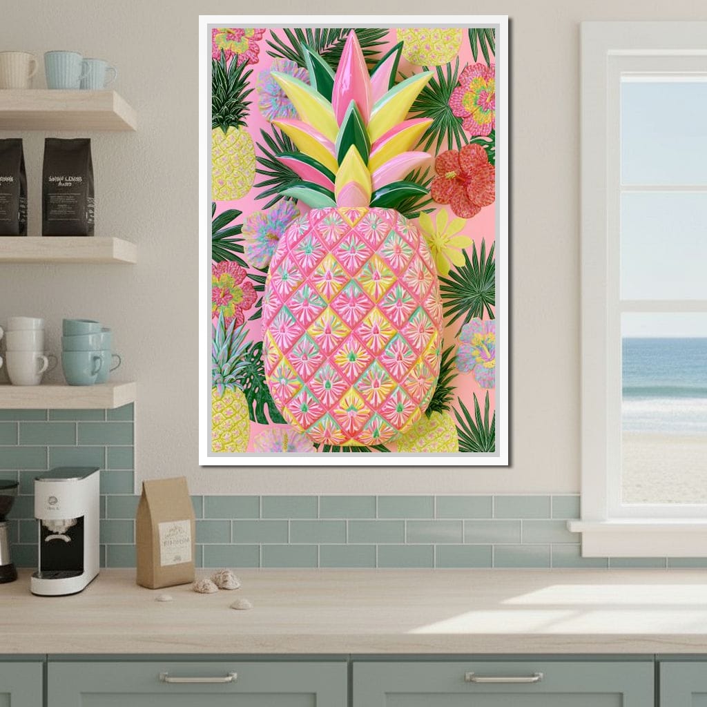 Tropical Solstice Island Pineapple Canvas Wall Art