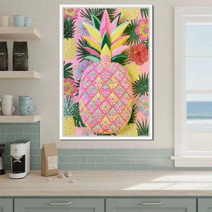 Tropical Solstice Island Pineapple Canvas Wall Art