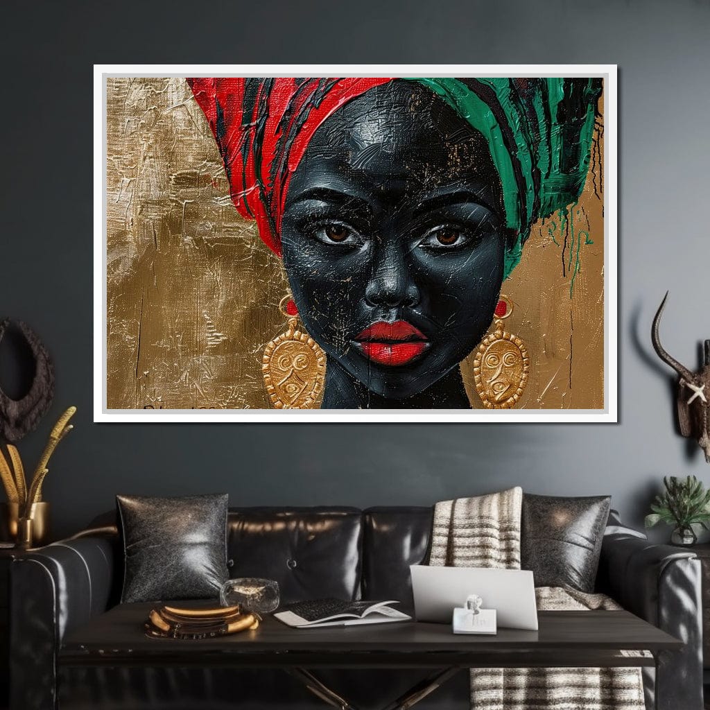 Nubian Grace in Gold Essence Canvas Wall Art