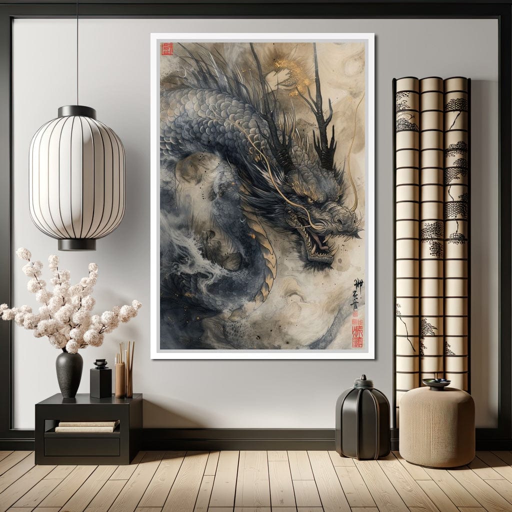 Mystic Dragon Tempest Canvas Wall Art