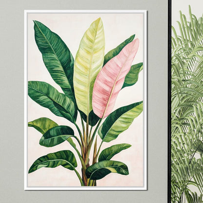 Tropical Leaf Symphony Canvas Wall Art