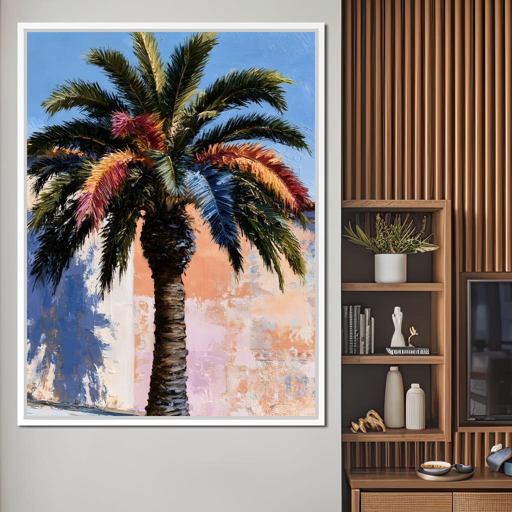 Coastal Palm Tree Canvas Wall Art