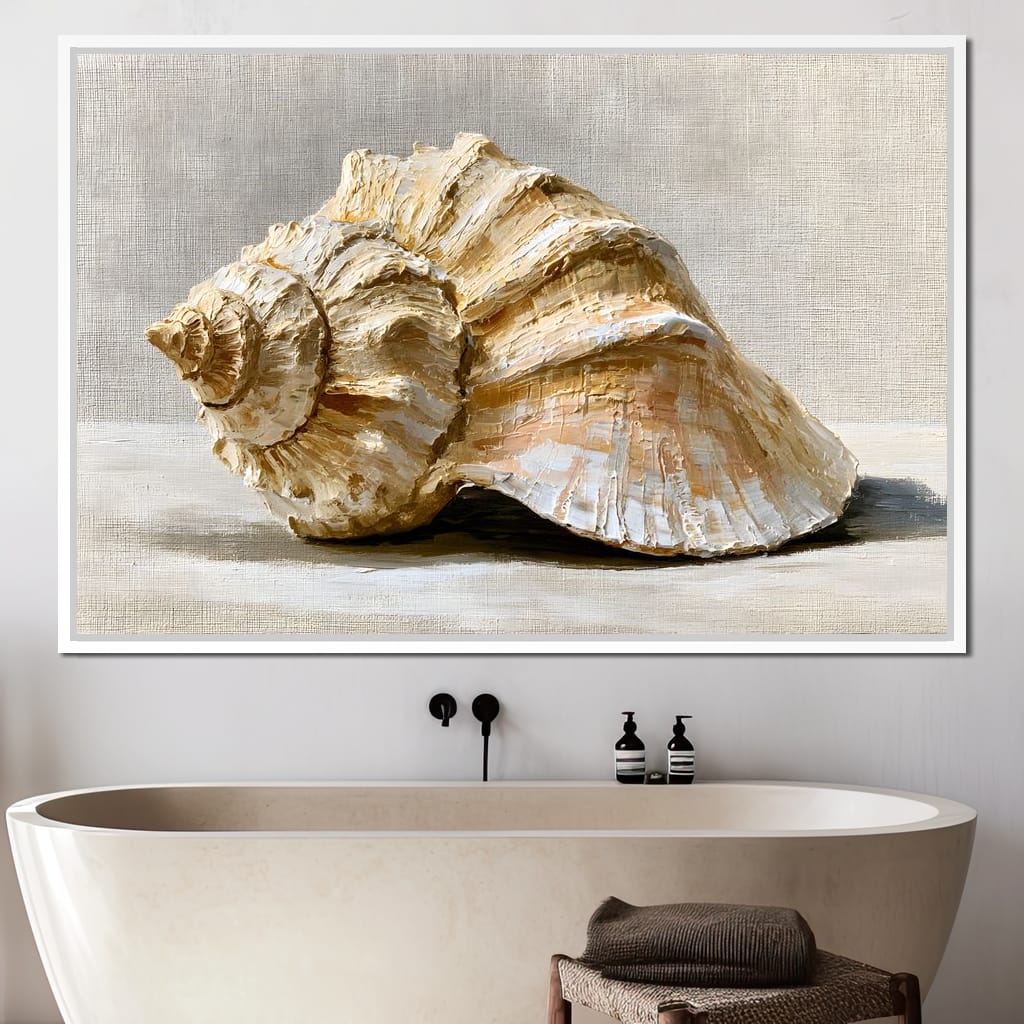 Tidal Rhythms of Coastal Shell Canvas Wall Art