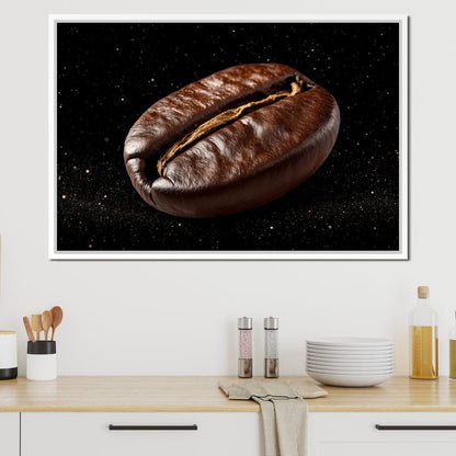 Cosmic Coffee Bean Orbit Canvas Wall Art