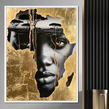 Ancestral Roots Emerging From Gilded Soil Canvas Wall Art