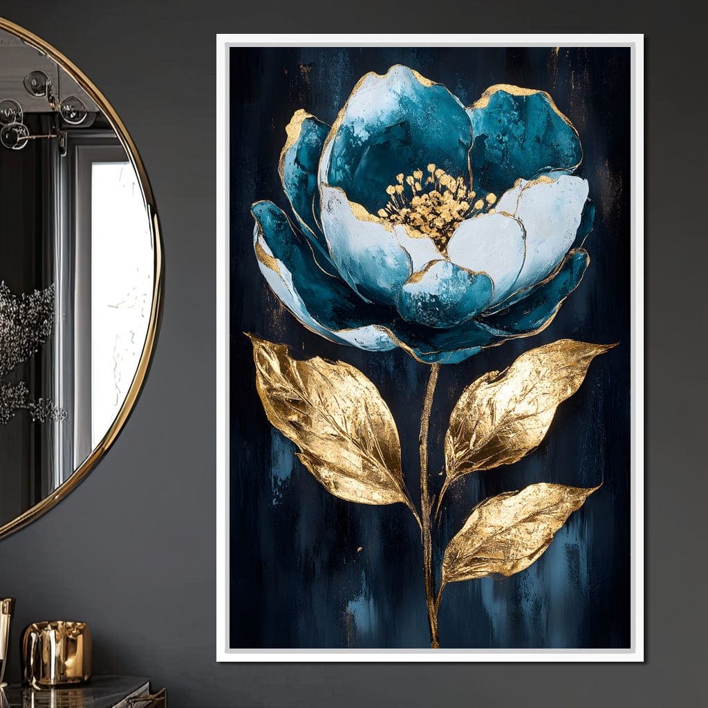 Golden Petal Rebirth Canvas Wall Art